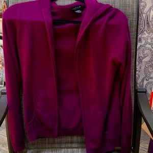Purple cashmere zip up hoodie